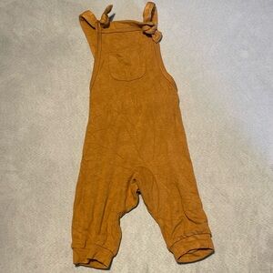 Kyte BABY bamboo jersey overall in nutmeg, 6-12 months.